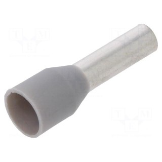 Tip: bootlace ferrule | insulated | 4mm2 | 10mm | tinned | crimped | grey