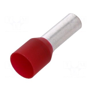 Tip: bootlace ferrule | insulated | copper | 10mm2 | 12mm | tinned | red