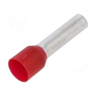 Tip: bootlace ferrule | insulated | copper | 10mm2 | 18mm | tinned | red