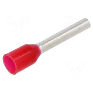 Tip: bootlace ferrule | insulated | copper | 1mm2 | 10mm | tinned | red