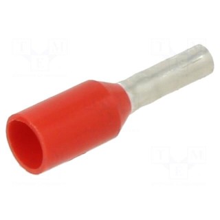 Tip: bootlace ferrule | insulated | copper | 1mm2 | 6mm | tinned | red