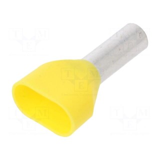 Tip: bootlace ferrule | insulated,double | 6mm2 | 12mm | tinned
