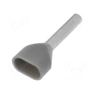 Bootlace ferrule | insulated,double | copper | 0.75mm2 | 10mm | tinned