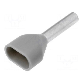 Bootlace ferrule | insulated,double | copper | 0.75mm2 | 8mm | tinned