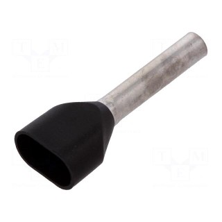 Bootlace ferrule | insulated,double | copper | 1.5mm2 | 12mm | tinned