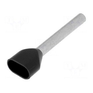 Bootlace ferrule | insulated,double | copper | 1.5mm2 | 18mm | tinned
