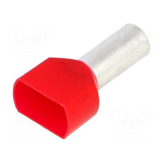 Tip: bootlace ferrule | insulated,double | copper | 10mm2 | 14mm | red