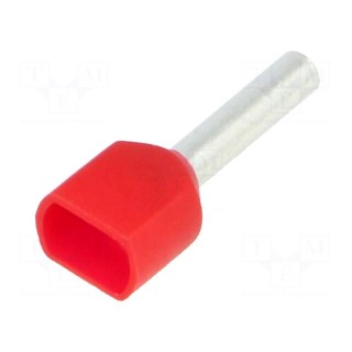 Bootlace ferrule | insulated,double | copper | 1mm2 | 10mm | tinned