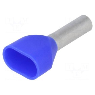 Bootlace ferrule | insulated,double | copper | 2.5mm2 | 10mm | tinned