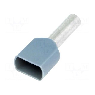Bootlace ferrule | insulated,double | copper | 4mm2 | 12mm | tinned