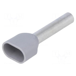 Tip: bootlace ferrule | insulated,double | copper | 4mm2 | 18mm | grey