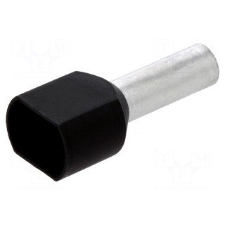 Tip: bootlace ferrule | insulated,double | copper | 6mm2 | 14mm | black