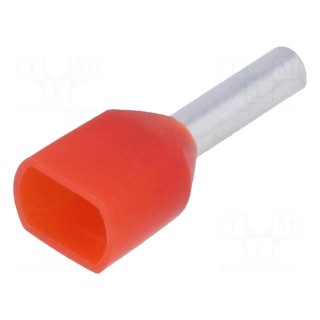 Bootlace ferrule | insulated,double | copper | Insulation: PVC | 1mm2