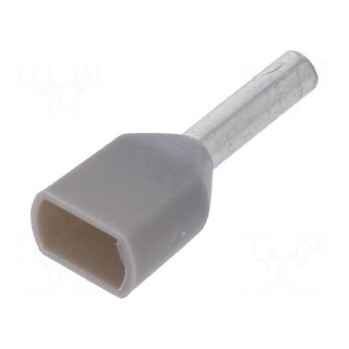 Bootlace ferrule | insulated,double | copper | Insulation: PVC | 8mm
