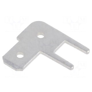Terminal: flat | 4.8mm | 0.8mm | male | THT | brass | tinned | angled 90°