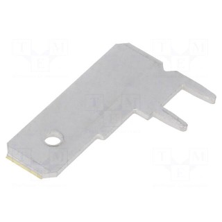 Terminal: flat | 6.3mm | 0.8mm | male | THT | brass | tinned | angled 90°