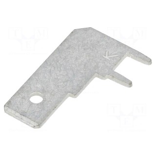 Terminal: flat | 6.4mm | 0.8mm | male | THT | brass | tinned | angled 90°