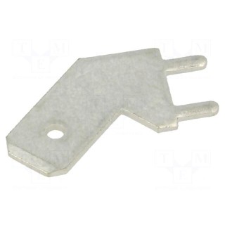 Terminal: flat | 6mm | 0.8mm | male | THT | brass | tinned | angled