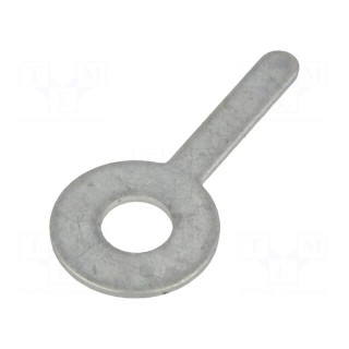Tip: solder lug ring | 0.5mm | M3 | Ø: 3.3mm | THT | screw | brass | tinned