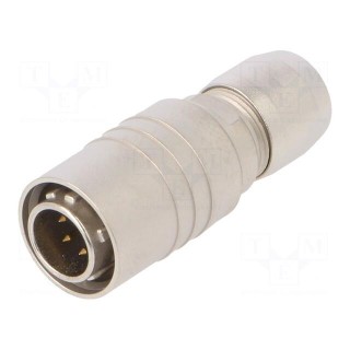 Connector: circular | HR10 | push-pull | plug | 2A | gold-plated | PIN: 6