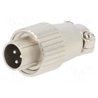 Connector: circular | JR | plug | male | straight | PIN: 3 | silver plated