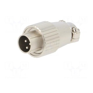 Connector: circular | JR | plug | male | straight | PIN: 3 | silver plated