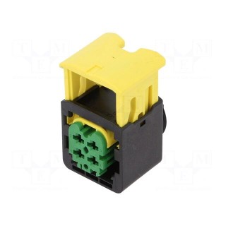 Connector: automotive | female | plug | for cable | PIN: 4 | green | IP67