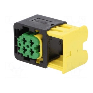 Connector: automotive | female | plug | for cable | PIN: 4 | green | IP67