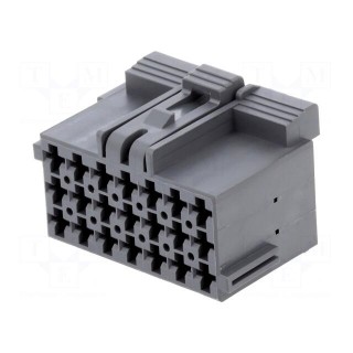 Connector: automotive | JPT | female | plug | for cable | PIN: 21 | grey