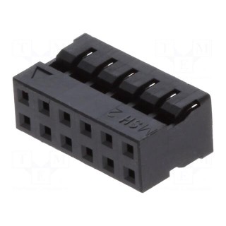 Plug | wire-wire/PCB | female | Milli-Grid | 2mm | PIN: 12 | w/o contacts