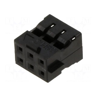 Plug | wire-wire/PCB | female | Milli-Grid | 2mm | PIN: 6 | w/o contacts