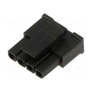 Plug | wire-board | female | Micro-Fit 3.0 | 3mm | PIN: 4 | w/o contacts