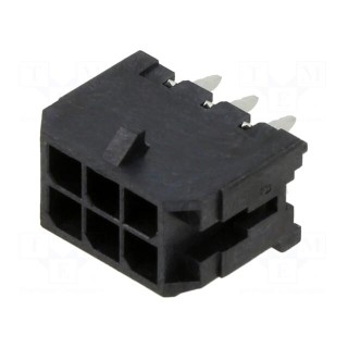 Socket | wire-board | male | Micro-Fit 3.0 | 3mm | PIN: 6 | Layout: 2x3
