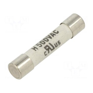 Fuse: fuse | time-lag | 6.3A | 500VAC | 400VDC | ceramic,cylindrical