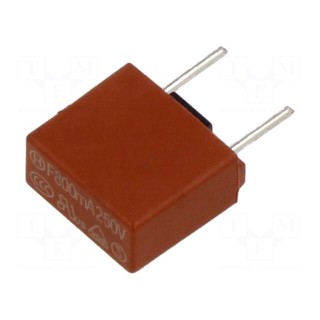 Fuse: fuse | 800mA | 250VAC | THT,holders | TR5 | copper alloy | 5.08mm