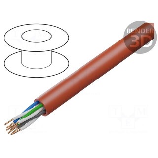 Wire: control cable | YnTKSY | 3x2x1mm | Insulation: PVC | Colour: red
