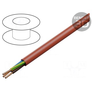 Wire: mains | HDGs | 3G4mm2 | Insulation: LSZH | Colour: red | Core: Cu