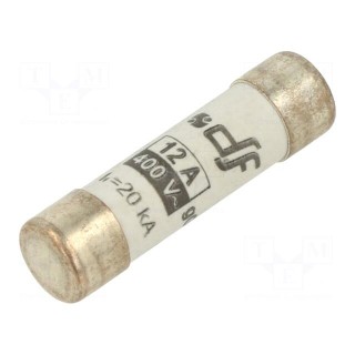 Fuse: fuse | gG | 12A | 400VAC | ceramic,cylindrical,industrial