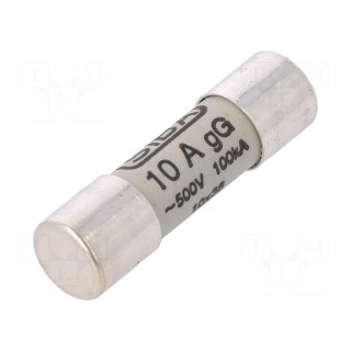 Fuse: fuse | gG | 10A | 500VAC | ceramic,cylindrical,industrial
