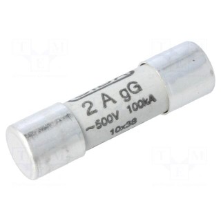 Fuse: fuse | gG | 2A | 500VAC | ceramic,cylindrical,industrial