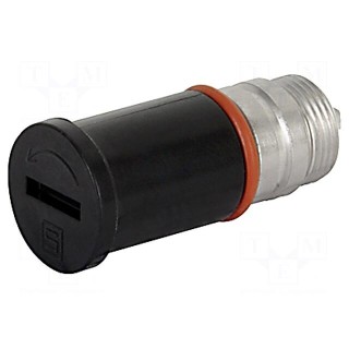 Adapter | cylindrical fuses | 5x20mm | 16A | -40÷85°C | Colour: black