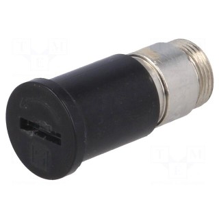 Adapter | cylindrical fuses | 6,3x32mm | 16A | -40÷85°C | Colour: black