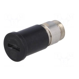 Adapter | cylindrical fuses | 6,3x32mm | 16A | -40÷85°C | Colour: black
