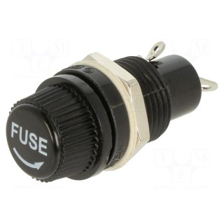Fuse holder | 5x20mm | 10A | on panel | 250VAC | UL94V-2 | Mat: phenolic