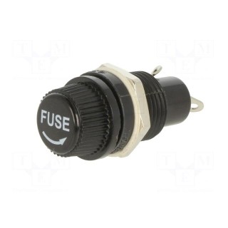 Fuse holder | 5x20mm | 10A | on panel | 250VAC | UL94V-2 | Mat: phenolic