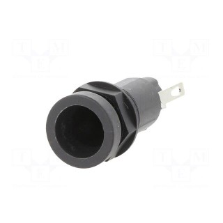 Fuse holder | cylindrical fuses | 10A | 250V | on panel | black
