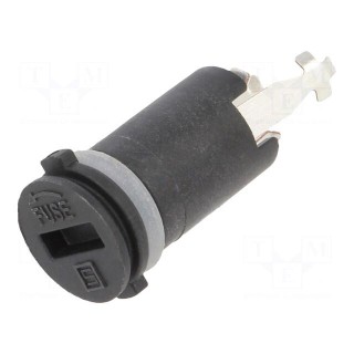 Fuse holder | cylindrical fuses | 10A | on panel | black | 250VAC | FPG2