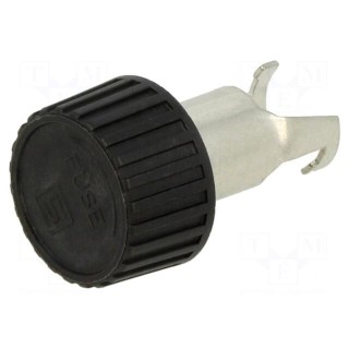 Fuse holder | cylindrical fuses | 10A | on panel | black | 250VAC | IP40