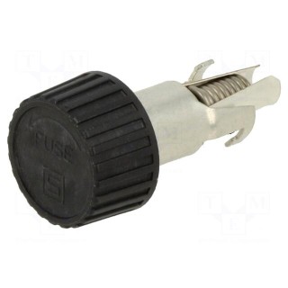Fuse holder | cylindrical fuses | 10A | black | 250VAC | UL94V-0 | IP40