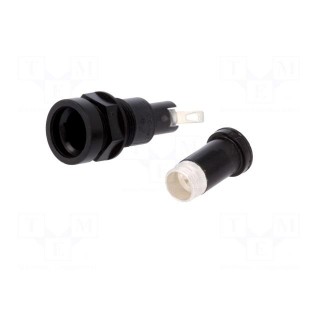 Fuse holder | cylindrical fuses | 5x20mm | 10A | Mounting: on panel